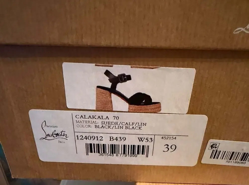 Christian Louboutin Calakala 70 Suede & Calf Leather Espadrille Platform Sandals
